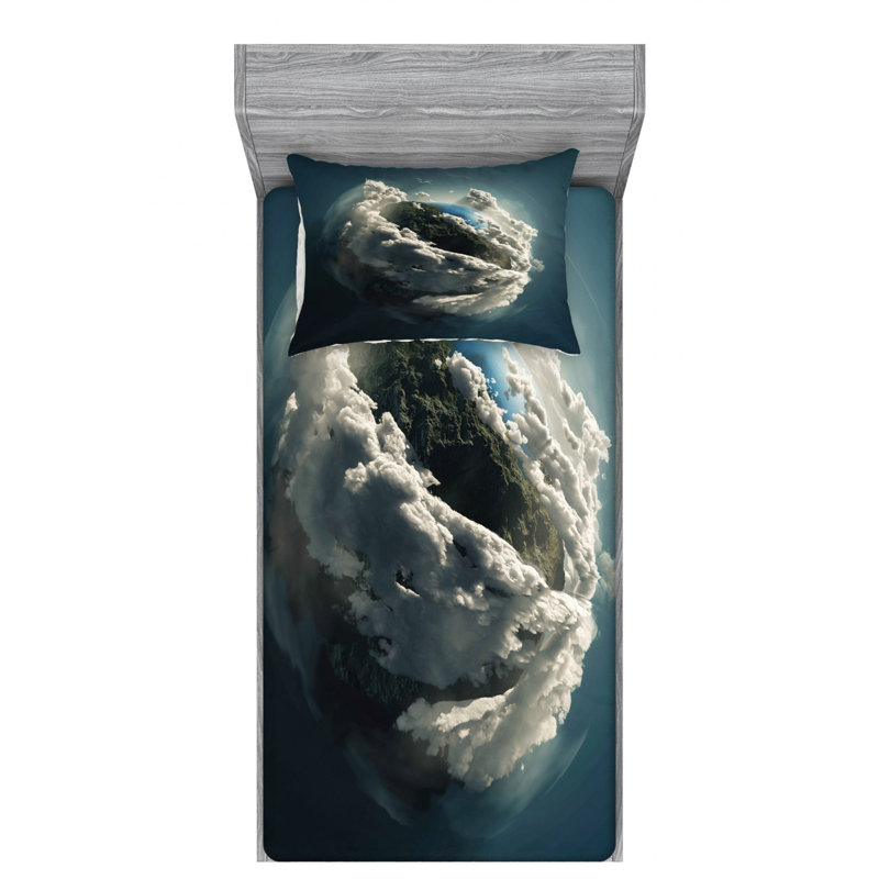 Earth Microfiber Sheet Set, Twin Sheet Set + Fitted Sheet + 1 Pillowcase