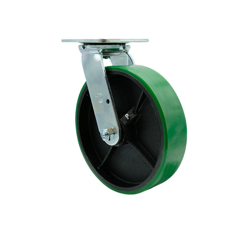 Poly on Cast Iron Caster, Green