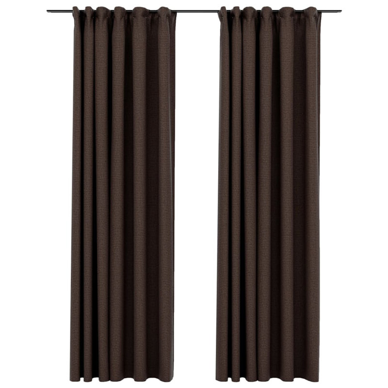 Blackout Curtain Pair, Taupe, Width 140 x Drop 245 cm