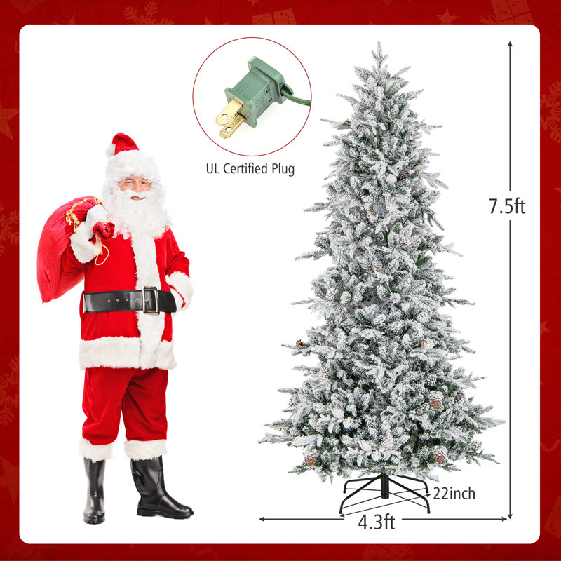 Arbre de Noël artificiel lumineux 7,5 pi