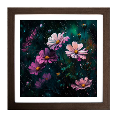 Cosmos Neo-Impressionism - Single Picture Frame Print on Wood