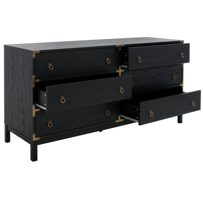 Commode l 6,67 po à 6 tiroirs Akyah, Noir