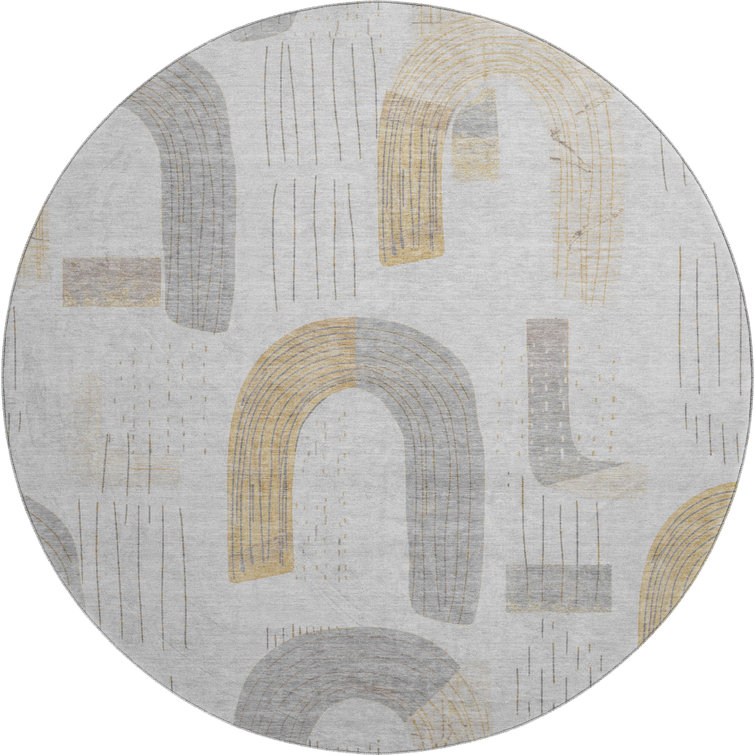 Premium Machine Washable Mehara AMF1698 Geometric Rug