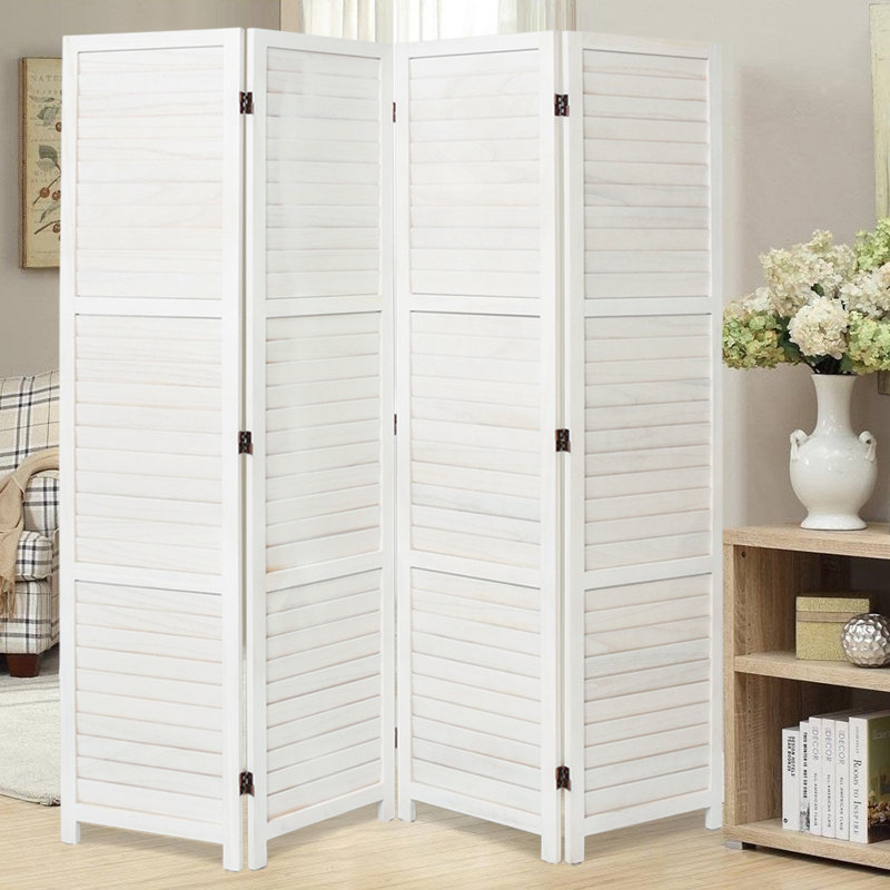Aarav 170cm H Folding Room Divider, 170 cm H x 160 cm L x 5 cm D, 4, White