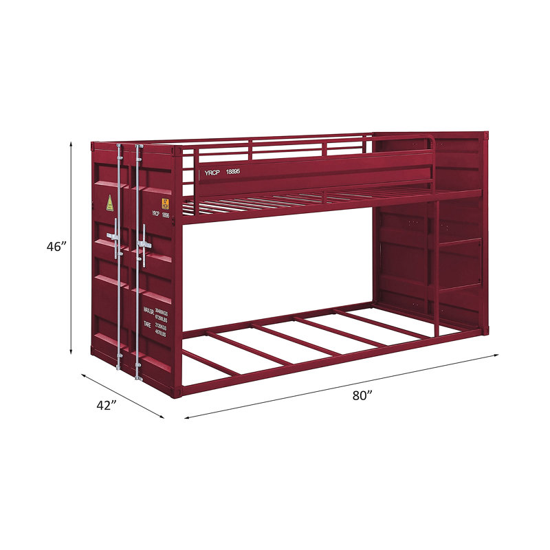 Twin/Twin Bunk Bed, Red