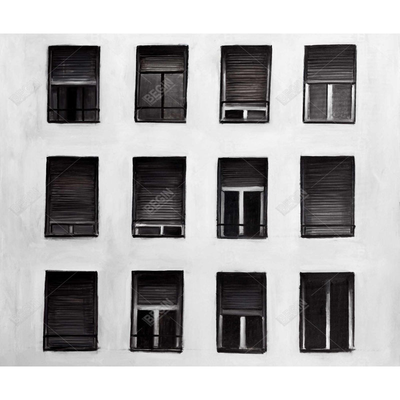 Fenêtres - Toile grise avec cadre de construction gris | Décoration intérieure