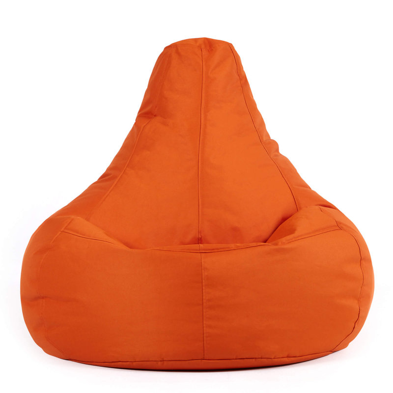 Bean Bag Bazaar Dalton Water-Resistant High Back Recliner Bean Bag, Light Orange