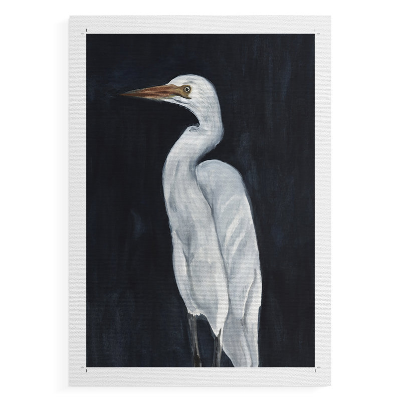 Calm Great Egret I - reproduction de toile seulement - non encadrée, H 60 po x l 40 po