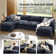 Asul 151.5" Convertible Oversized Sectional Couch for 6 People with Triple-Layer Cushions and Two Armrest Pillows