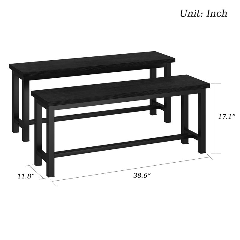 Banc de salle à manger rotatif, Noir