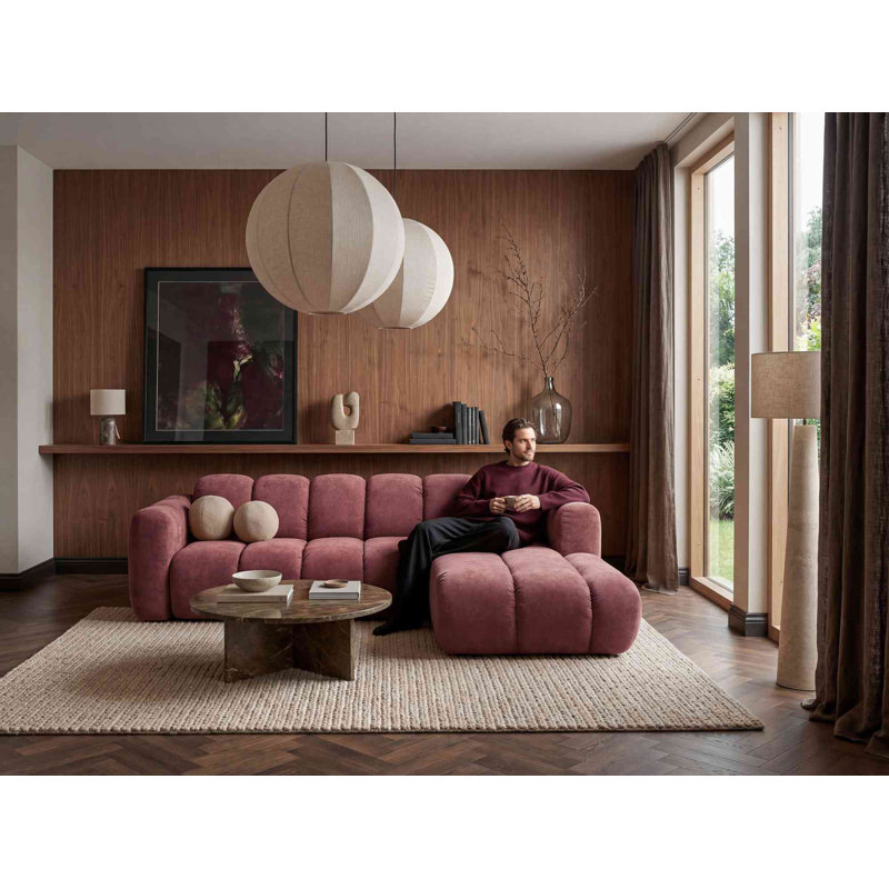 Michell 6 Seater Sofa Bed, Red, Right Hand Facing