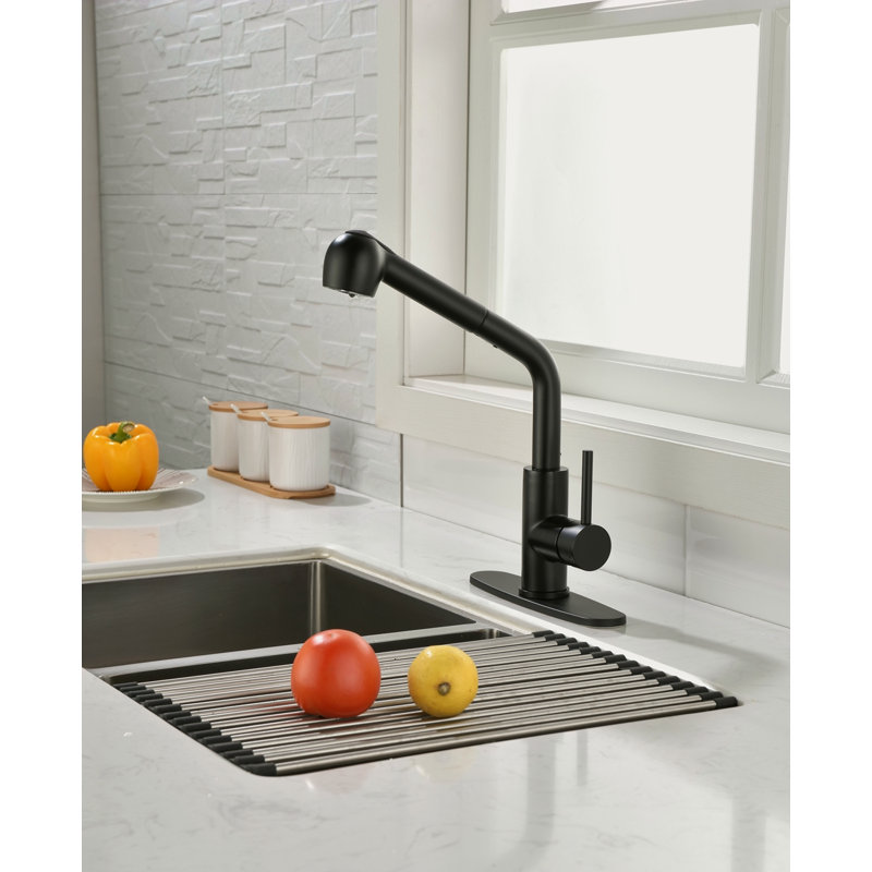 Robinets de cuisine avec douchette extractible, robinet d'évier de cuisine à poignée simple avec douchette extractible