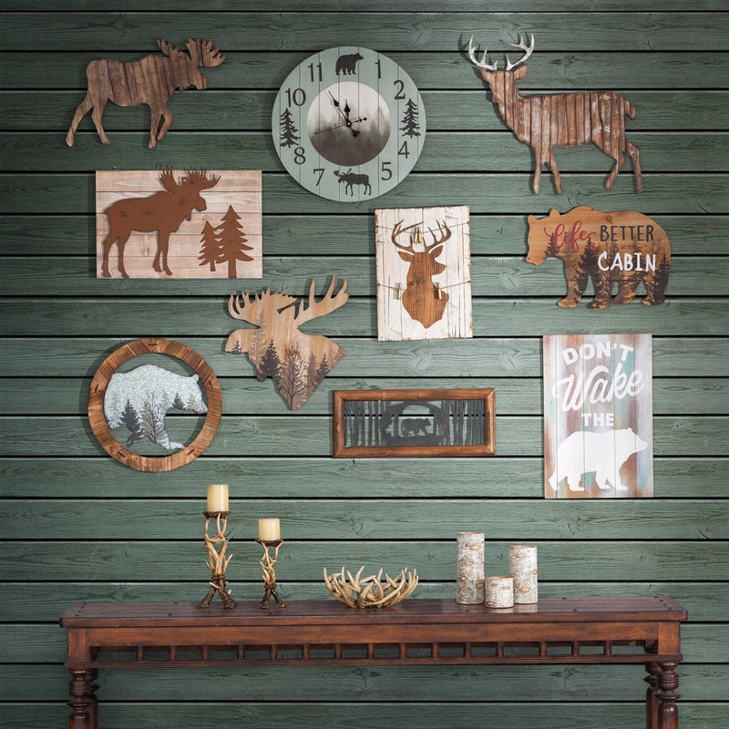 Décoration murale ours ronde
