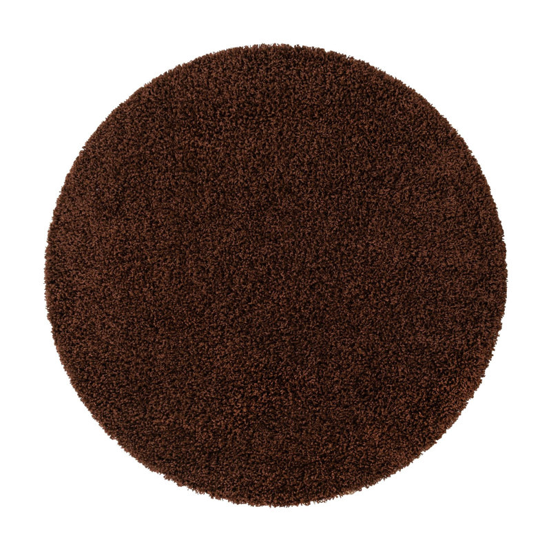 Tapis brun chocolat Caputto, Rond 5 pi 3 po