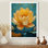 «Beige Green Radiant Lotus Pond», art mural Lotus