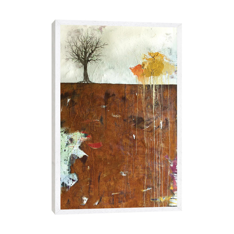 Deep 1 Piece Wall Art on Canvas, 66.04 cm H x 45.72 cm W, White Framed