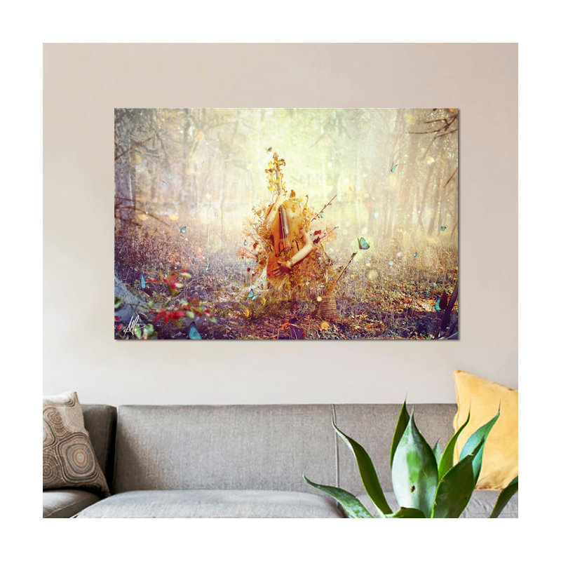 « silence », impression sur toile, H 26 po x l 40 po x P 1,5 po, Toile tendue, Pas de tapis