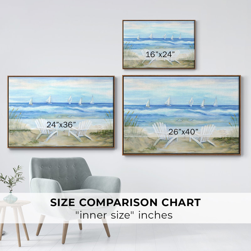 «Seaside Escape», toile tendue avec châssis encadré, Noyer, H 17 po x l 25 po x P 2 po