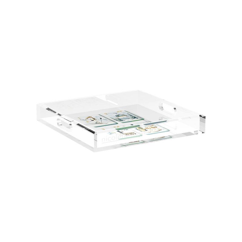 Mahjong Acrylic Decorative Tray, 12"W x 12"D x 2"H
