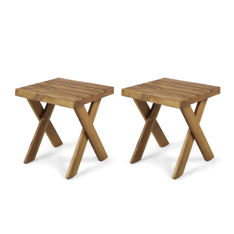 Table d'appoint d'extérieur carrée L 18 po x l 18 po Bayoleth, Teck sablé