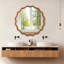 36 inch Wavy Round Solid Wood Frame Decorative Mirror,For Bedroom, Bathroom, Living Room, Entryway-2058703499-2058703503