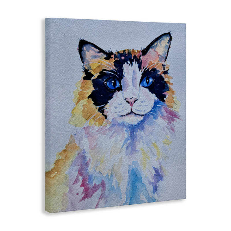 Portrait de chat Calico, conception de Tatiana Roberts, H 20 po x l 16 po