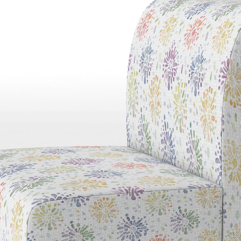 Fauteuil de chambre moderne - fauteuil boho mandala jaune, Pantoufle sans accoudoirs