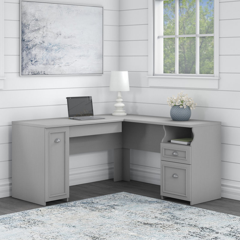 Bureau en L Kaionna, Gris Cape Cod
