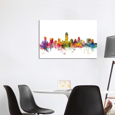 Austin, Texas Skyline by Michael Tompsett - 1 Piece Wrapped Canvas Wall Art