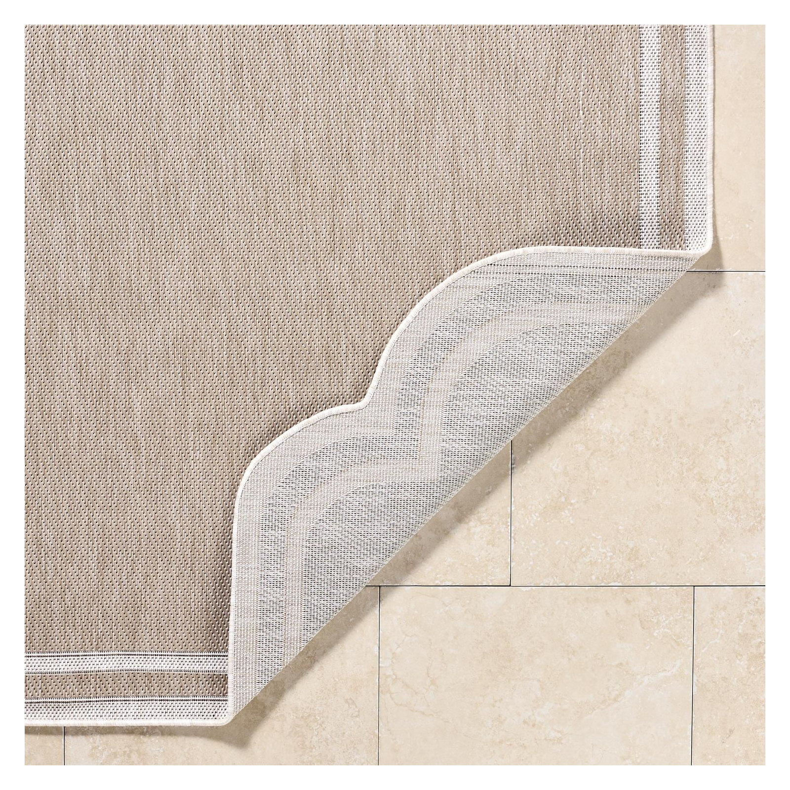 Orrin Outdoor Area Rug, Rectangle 7'10" x 10', Tan/Cream