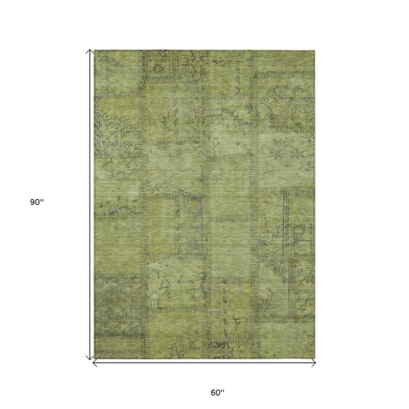 Tapis intérieur / extérieur lavable et patchwork 5 pi x 8 pi HomeRoots