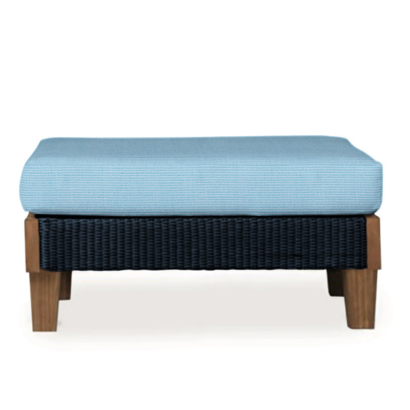 Catalina Outdoor Ottoman, Sailcloth Seagull, Ebony