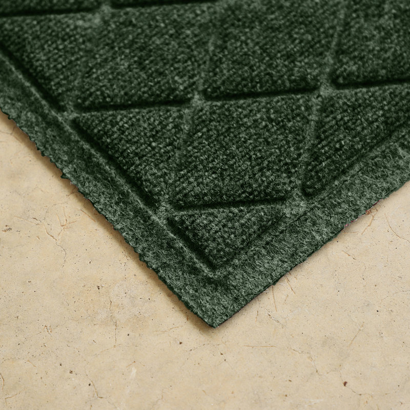 WaterHog® Argyle 24"x39" Half Round Indoor Outdoor Doormat, Evergreen, Semi-Circle 24" x 39"