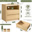 Ensemble de chambre à coucher 3 pièces en bois rustique, naturel-1364118747-1364387470