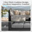 Ensemble de jardin 5 places en résine tressée avec coussins, canapé d'angle modulaire gris en forme de L, mobilier de jardin en résine tressée.-1569164754-1569164755-1569164759