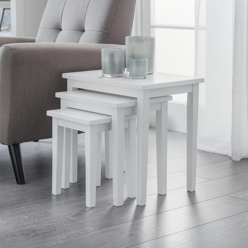Elvina Solid Wood Nesting Tables, White