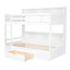 Lit superposé simple avec tablettes intégrées à côté des lits supérieur et inférieur et tiroir de rangement-1174036321