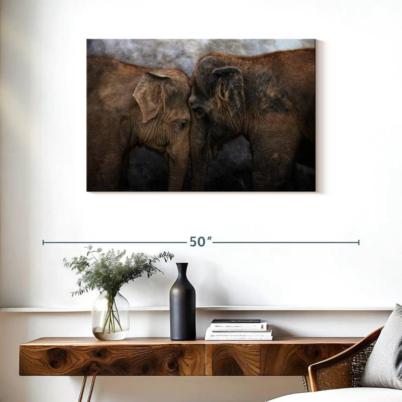 «Brampt Elephant Young Love», H 24 po x l 36 po