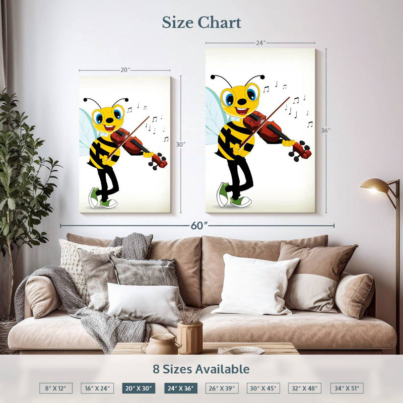 Ashelle Bee Playing Violin, 36" H x 24" W