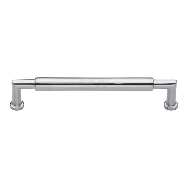 Heritage Brass Heritage Cabinet Pull Bauhaus Round Design, Satin Chrome, 217cm L x 13cm W