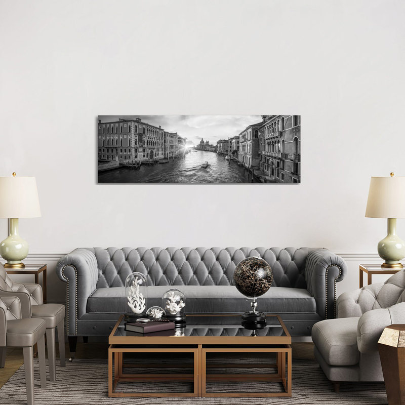 Panoramic View Of The Grand Canal At Sunrise, Venice, Italy by Jan Becke - Wrapped Canvas Panoramic Print