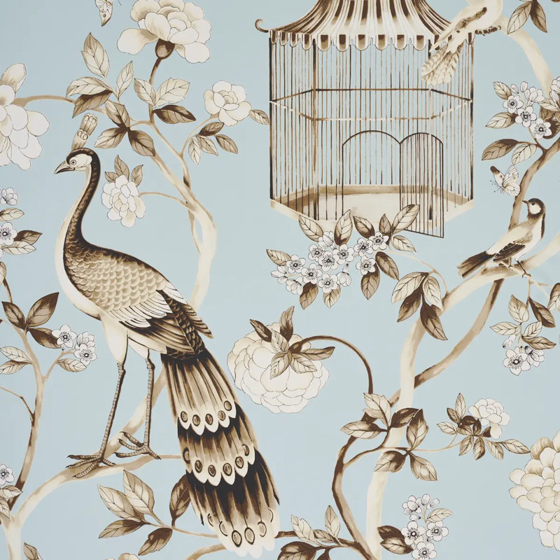 Papier peint Oiseaux Et fleurs, Minéral