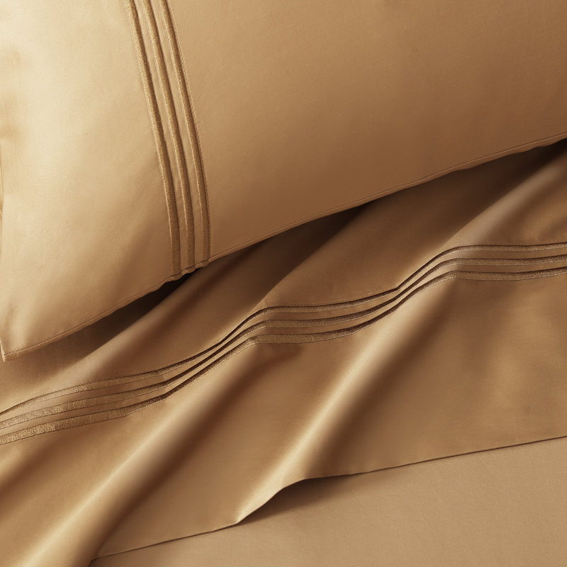 Triple Luxe Sateen Sheet Set , Caramel, King Sheet Set