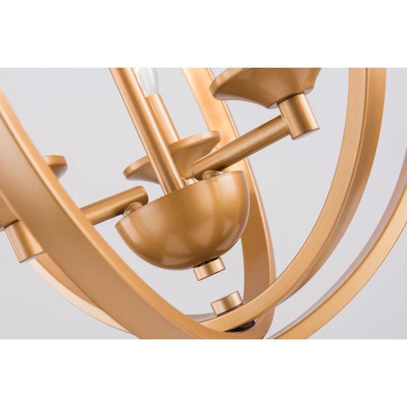 Luminaire suspendu moderne en cages dorées, lustres de style campagnard, lustre 3 lumières façon bougie