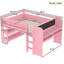 Lit mezzanine avec bureau et tableau noir, conception multifonctionnelle en bois massif-125179378-125179380