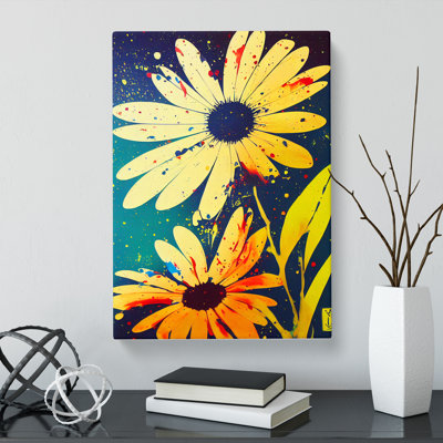 Daisy Flower Splatter Vol.3 - Wrapped Canvas