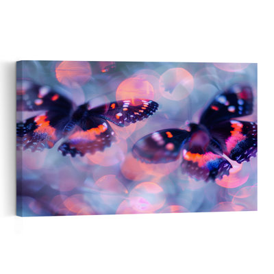Butterfly Dreams Abstract Colorful Delicate Butterfly Nature Wall Art Print by Treechild - Wrapped Canvas Print