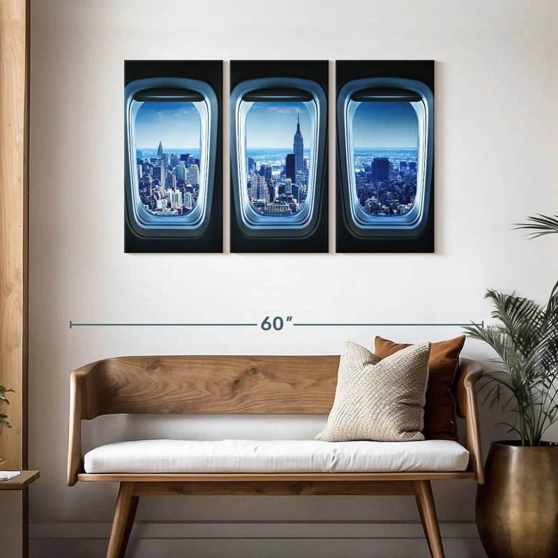Mehar NY From Plane Window, 28" H x 45" W