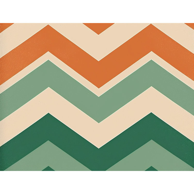 Checkered Comforter, Twin Extra Long Comforter, Green/Orange Chevron