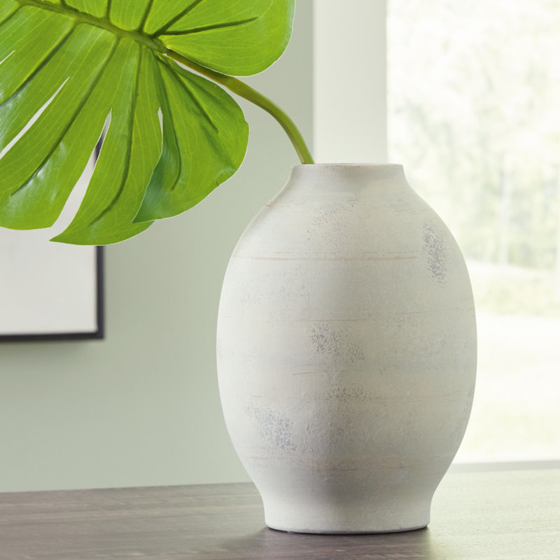 Sage Green Distressed Ceramic Table Vase